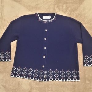Vintage Jersild Blue Button-Down Sweater size 40